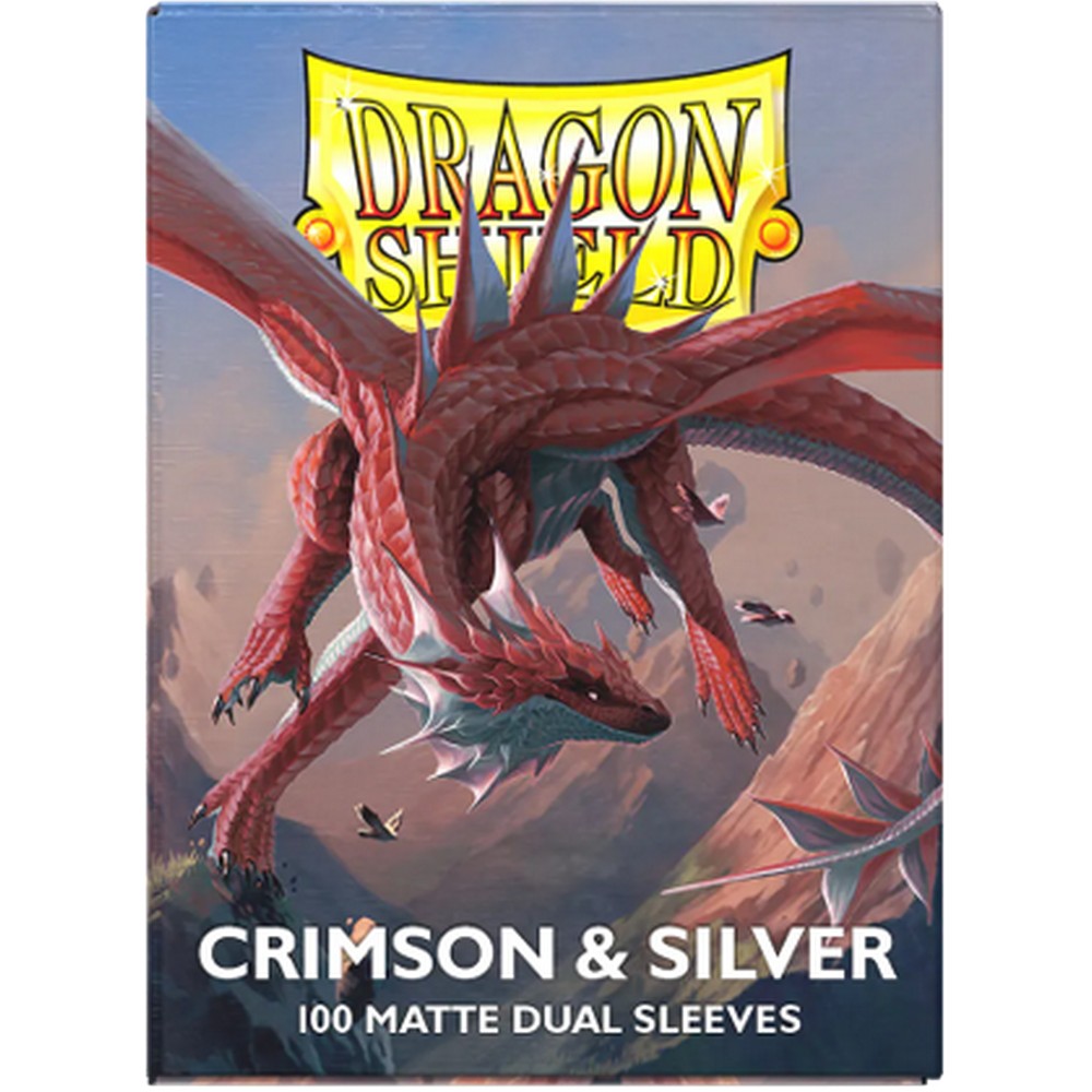 Dragon Shield: Sleeves  - Matte Dual  - Crimson & Silver