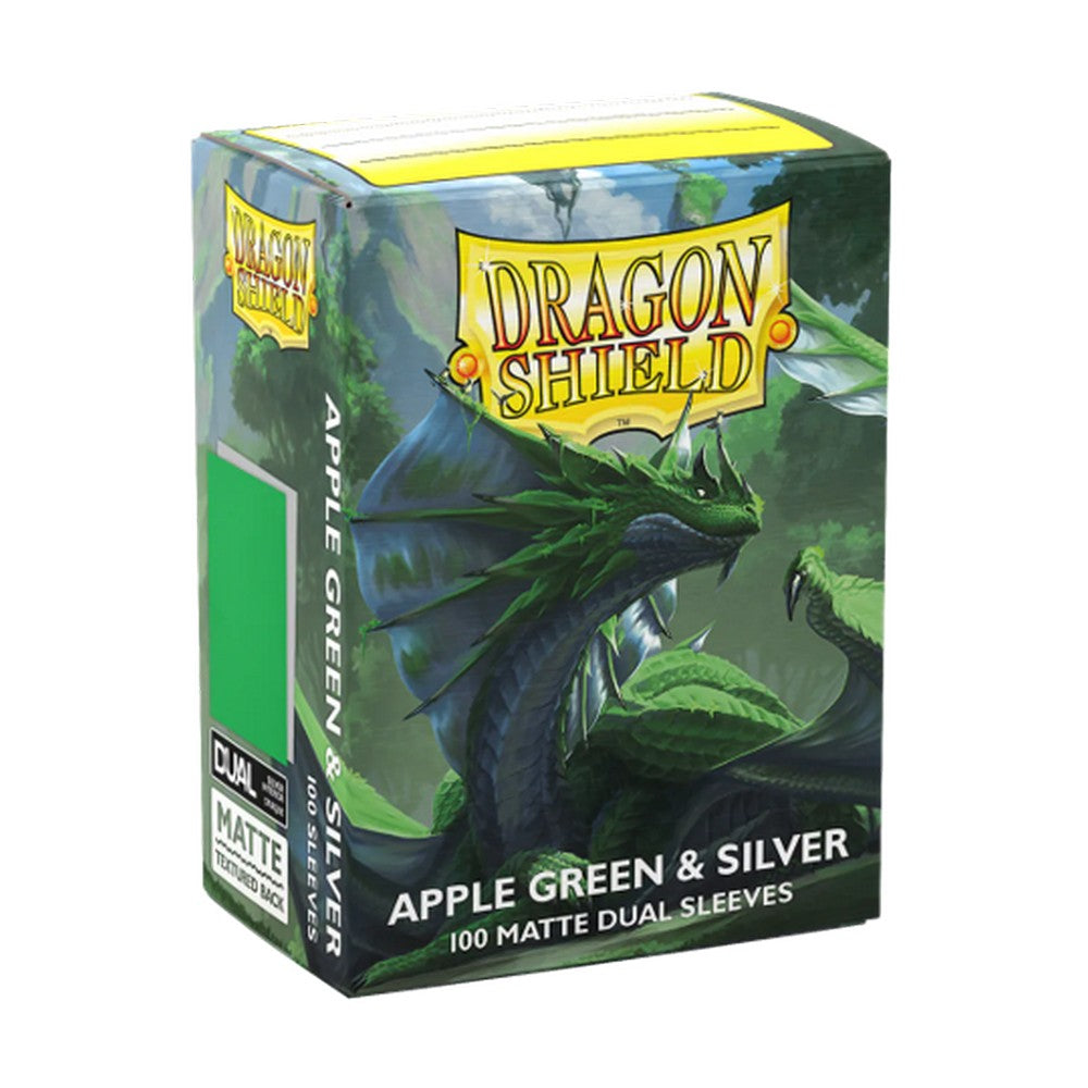 Dragon Shield: Sleeves  - Matte Dual  - Apple Green & Silver