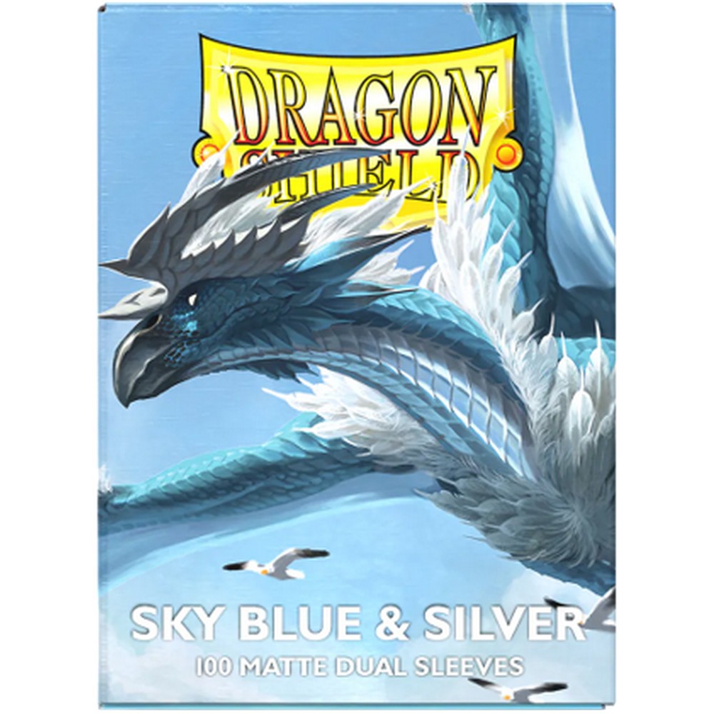 Dragon Shield: Sleeves  - Matte Dual  - Sky Blue & Silver