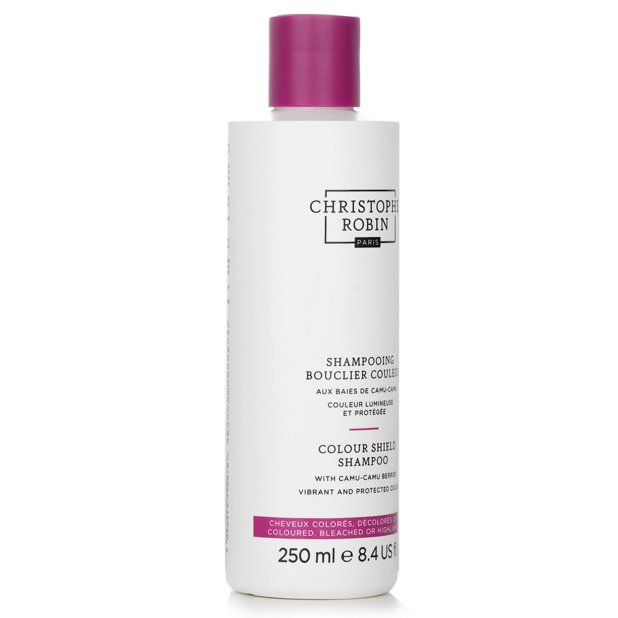 Luxurious shampoo with camu camu oil and pomelo extract, designed to protect and nourish colored or bleached hair.