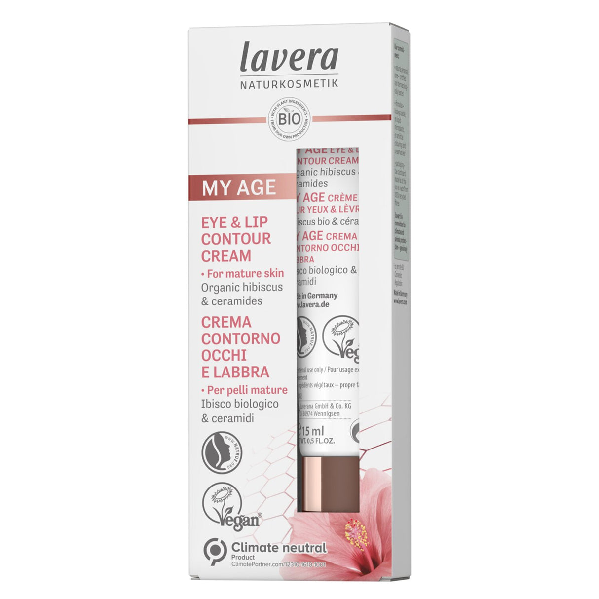 Lavera My Age Eye & Lip Contour Cream With Organic Hibiscus & Ceramides
