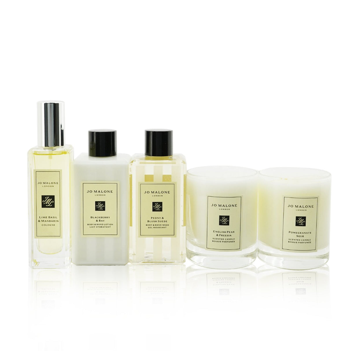 Luxurious Jo Malone coffret featuring 5 premium products for fragrance and pampering, perfect for personal use or gifting.