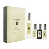 Jo Malone's 4-piece fragrance set featuring White Moss & Snowdrop, and three additional elegant colognes for a refreshing experience.