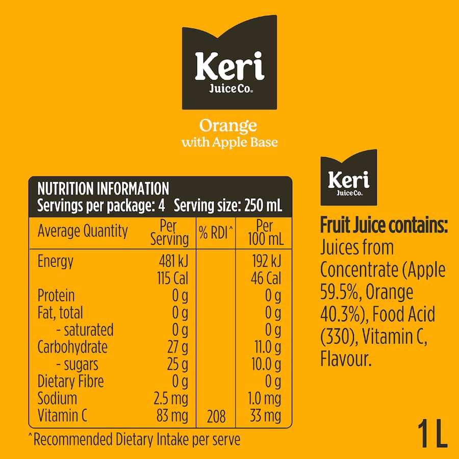 Keri Fruit Juice Orange With Apple Base 1L