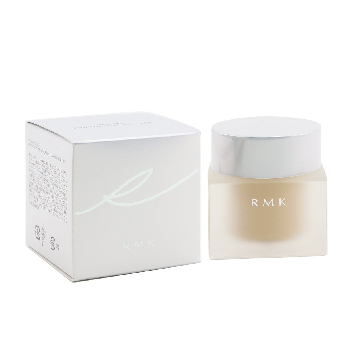 RMK Creamy Foundation EX SPF 21 #202 in 30g, provides a luminous glow with seamless coverage and sun protection.