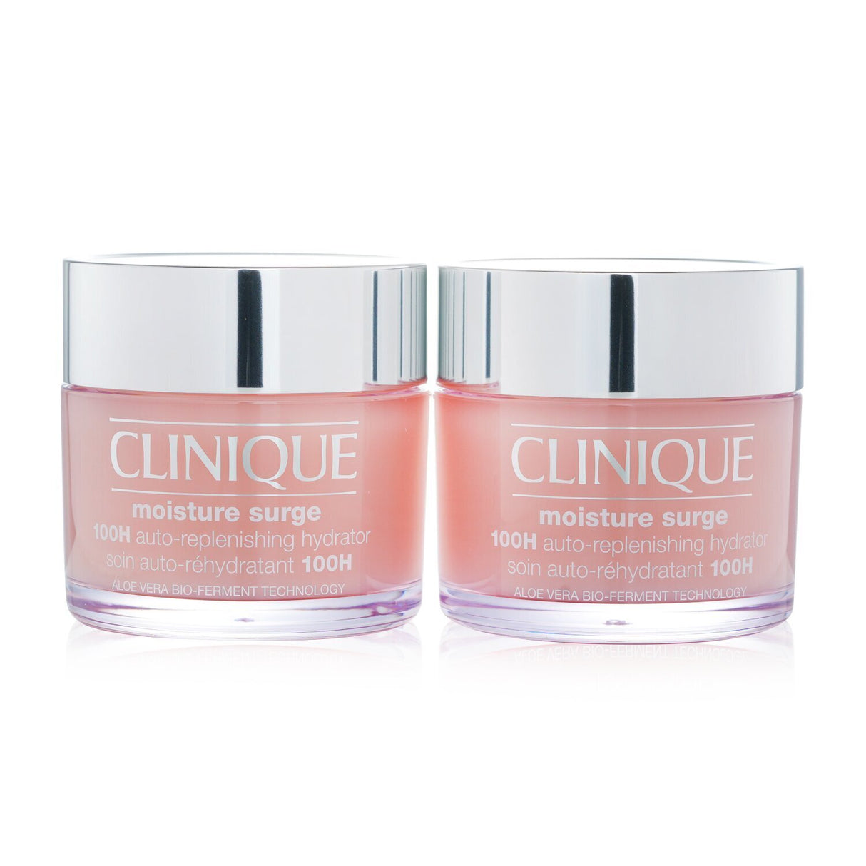 Clinique Moisture Surge Duo Pack, two 200ml tubs of gel-cream moisturizer for 100 hours of deep hydration and glowing skin.
