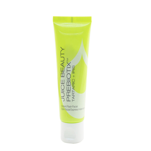 Juice Beauty Prebiotix Instant Flash Facial 60ml, organic exfoliating mask with plant beads and tartaric acid for brighter skin.