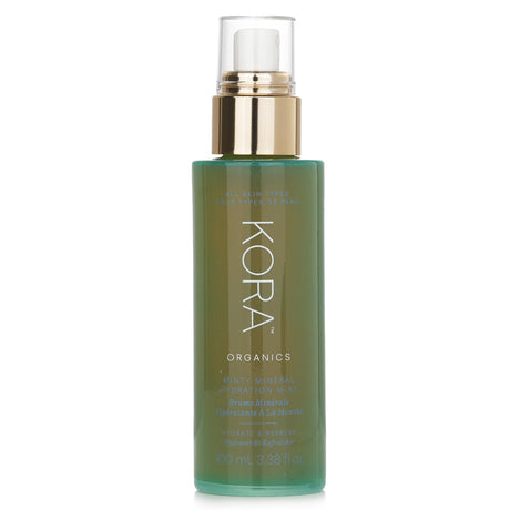 Kora Organics Minty Mineral Hydration Mist - refreshing organic facial mist with aloe vera, blue daisy, and sea water for glowing skin.