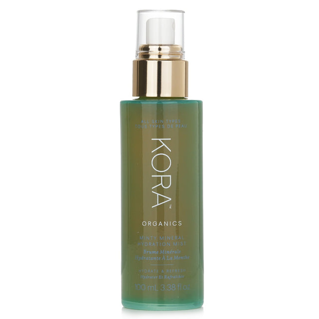 Kora Organics Minty Mineral Hydration Mist - refreshing organic facial mist with aloe vera, blue daisy, and sea water for glowing skin.