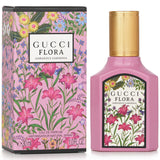 Gucci Flora Gorgeous Gardenia EDP in a pink glass bottle, floral notes, 30ml, elegant and perfect for any occasion.