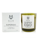 Luxurious hand-poured soy wax candle in recycled glass, offering a 50-60 hour burn time with the delightful Superego scent.