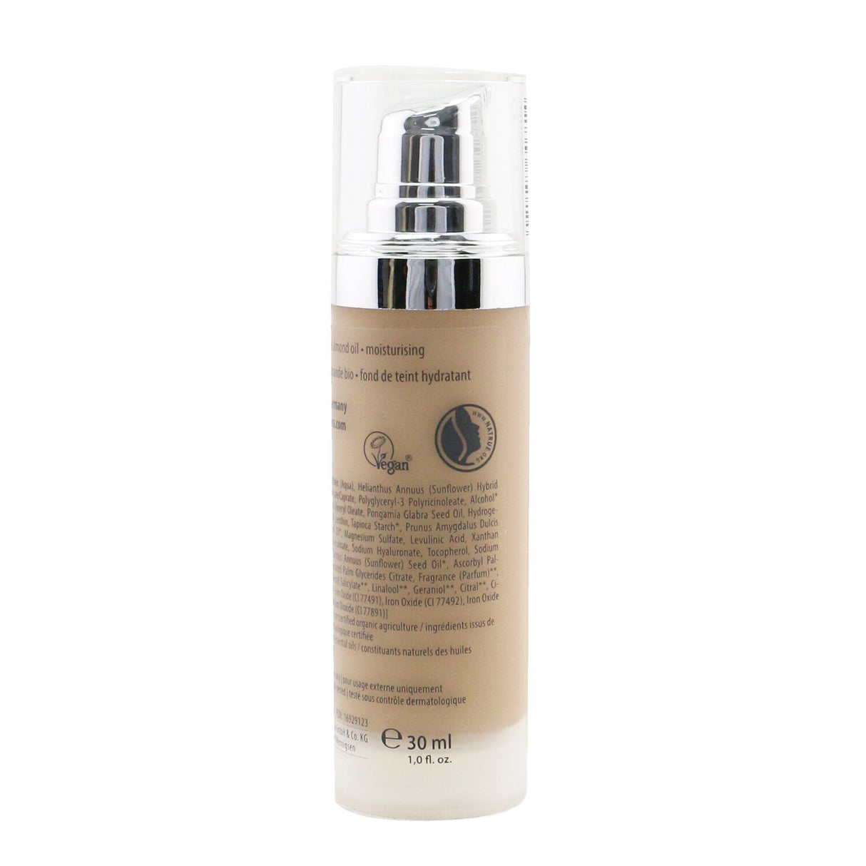 Lavera Hyaluron Liquid Foundation #05 Natural Beige 30ml for a flawless, weightless finish with medium coverage and skincare benefits.