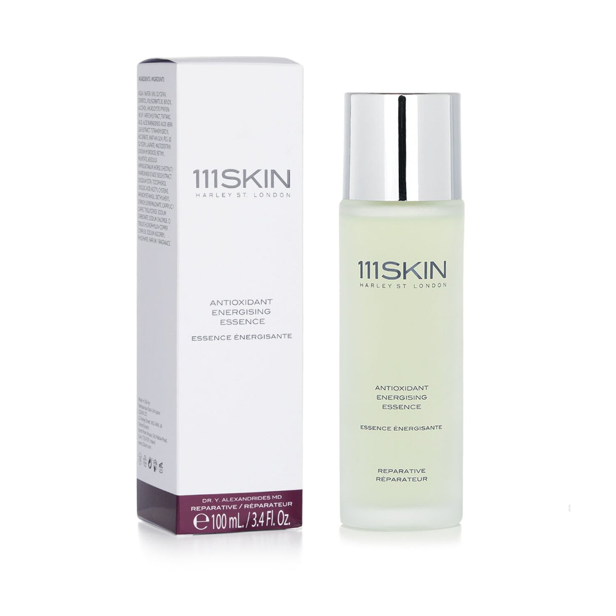 Lightweight essence with antioxidants, Aloe Vera, and Giant Kelp for hydrated, revitalized skin. 100ml bottle.