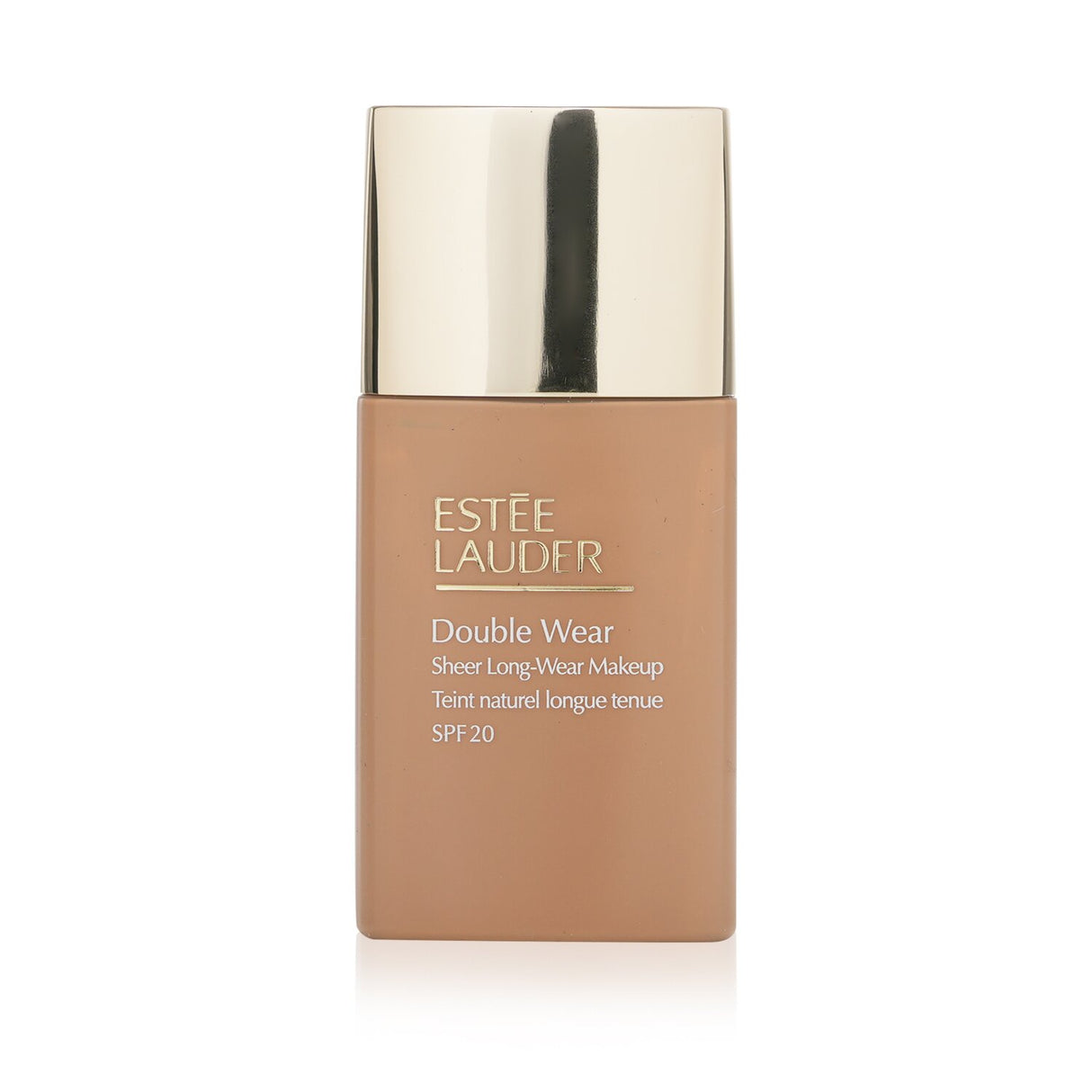 Estee Lauder Double Wear Sheer Long Wear Makeup SPF 20 in #4N1 Shell Beige, offers oil-free coverage, sweat-resistant finish, and UV protection.