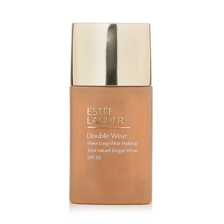 Estee Lauder Double Wear Sheer Foundation in #4N2 Spiced Sand, lightweight, oil-free with SPF 20 for a natural matte finish.