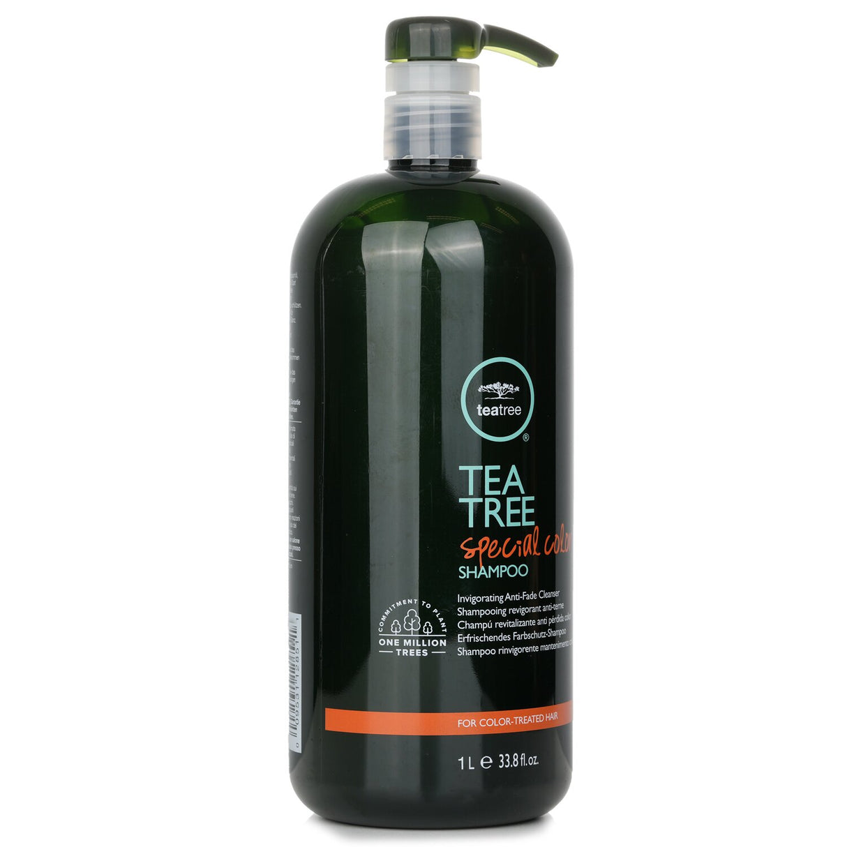 Paul Mitchell Tea Tree Special Color Shampoo 1000ml, a vegan anti-fade formula for vibrant color-treated hair with a refreshing scent.