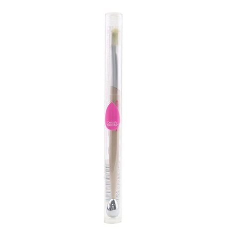 BeautyBlender Shady Lady brush with cooling roller, features soft bristles for smooth eyeshadow application and undereye puffiness relief.