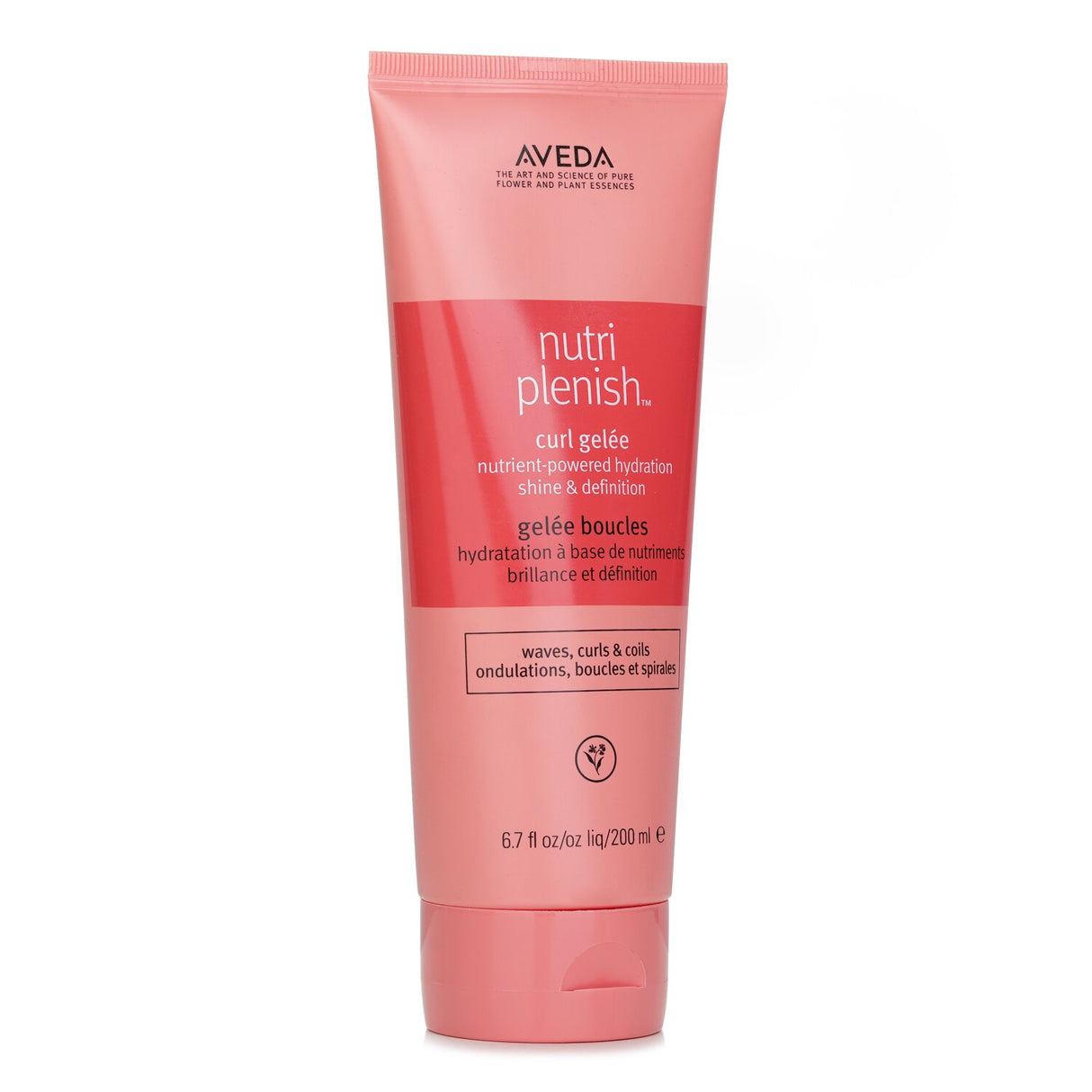 Aveda Nutriplenish Curl Gelee in 200ml, a hydrating formula for shine and curl definition, featuring natural superfoods.