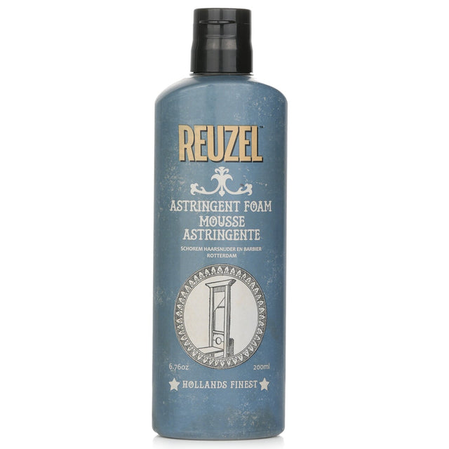 Reuzel Astringent Foam: Vegan facial cleanser for men, deep cleans, soothes with Witch Hazel, tightens pores, and hydrates skin.