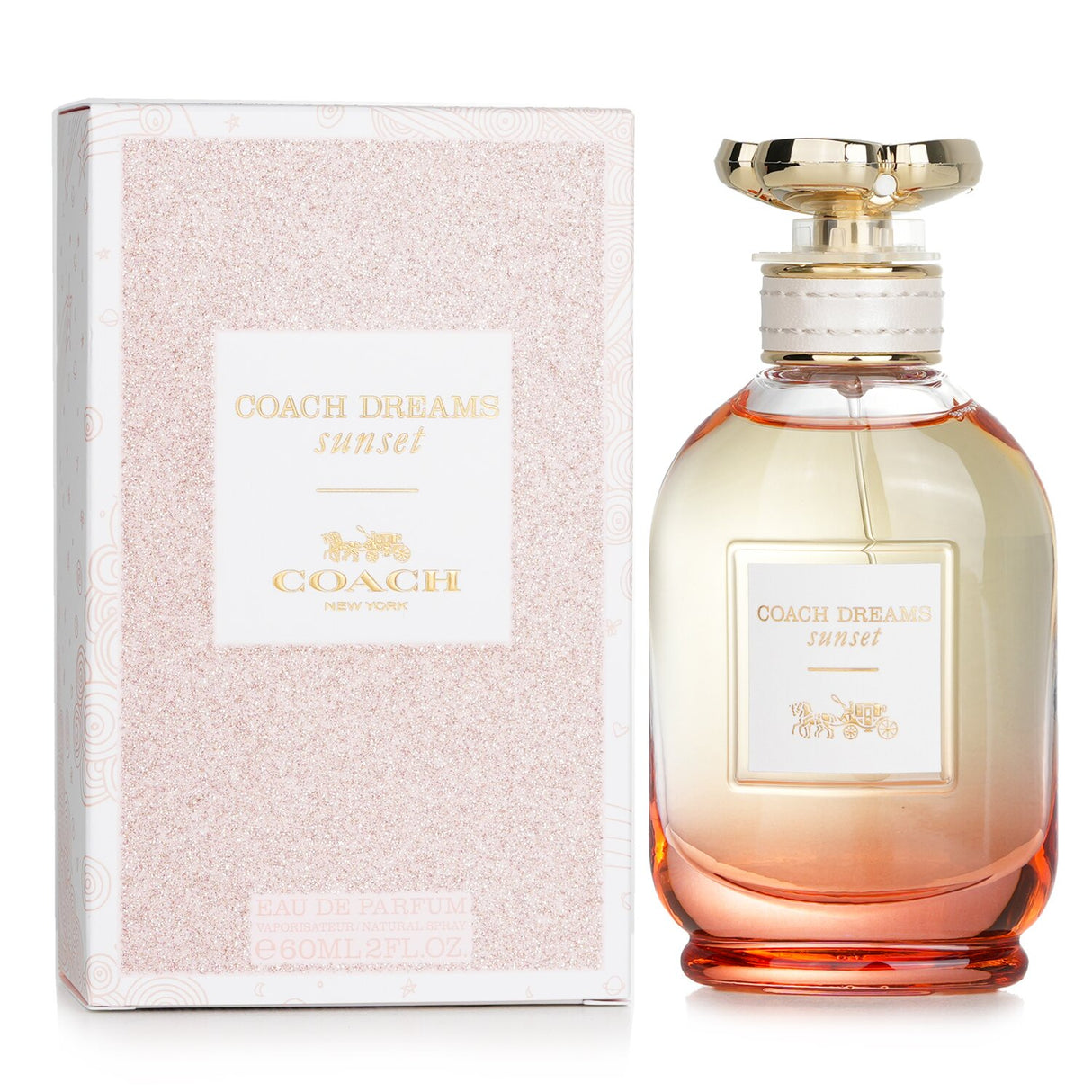 Coach Dreams Sunset Eau De Parfum Spray in a 60ml bottle, featuring floral woody notes of pear, jasmine, and vanilla.