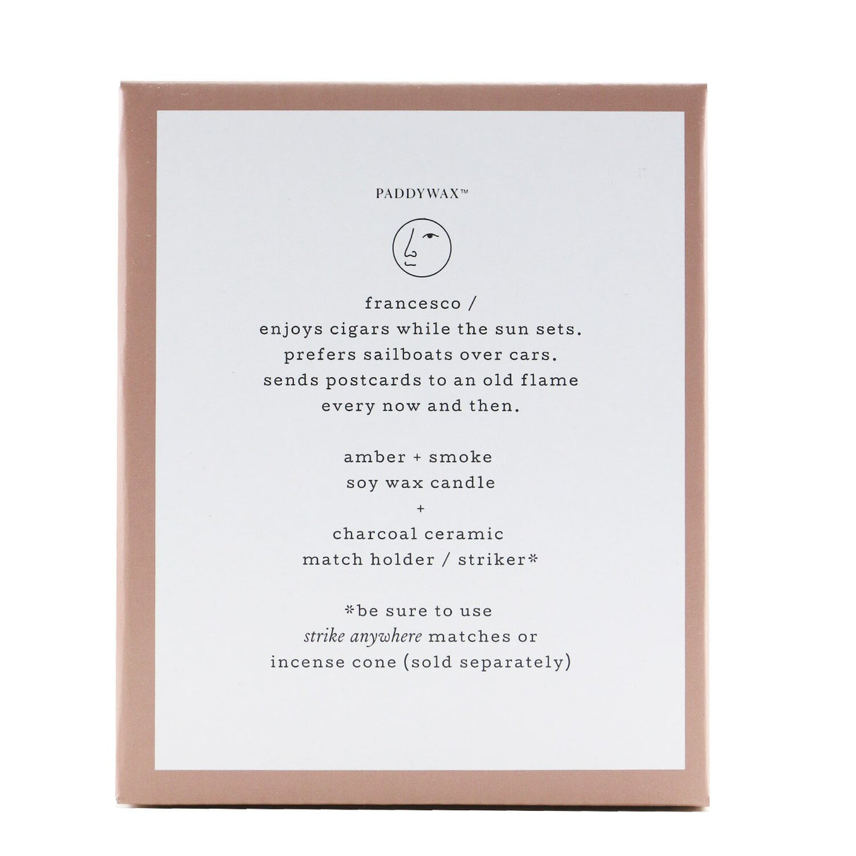 Amber + Smoke candle in unique ceramic vessel, hand-poured soy wax, delivers soothing fragrance and charming decor.