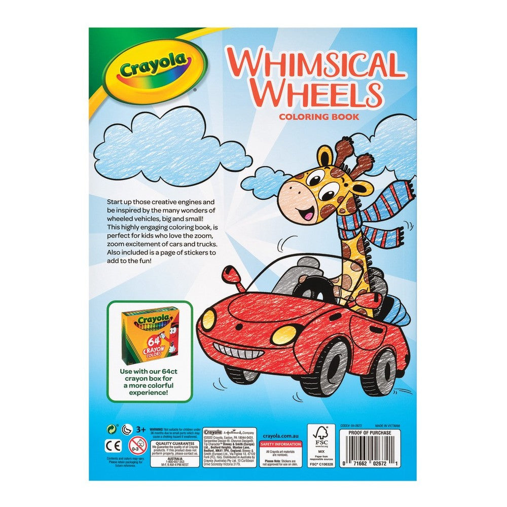 Whimsical Wheels Colouring Book