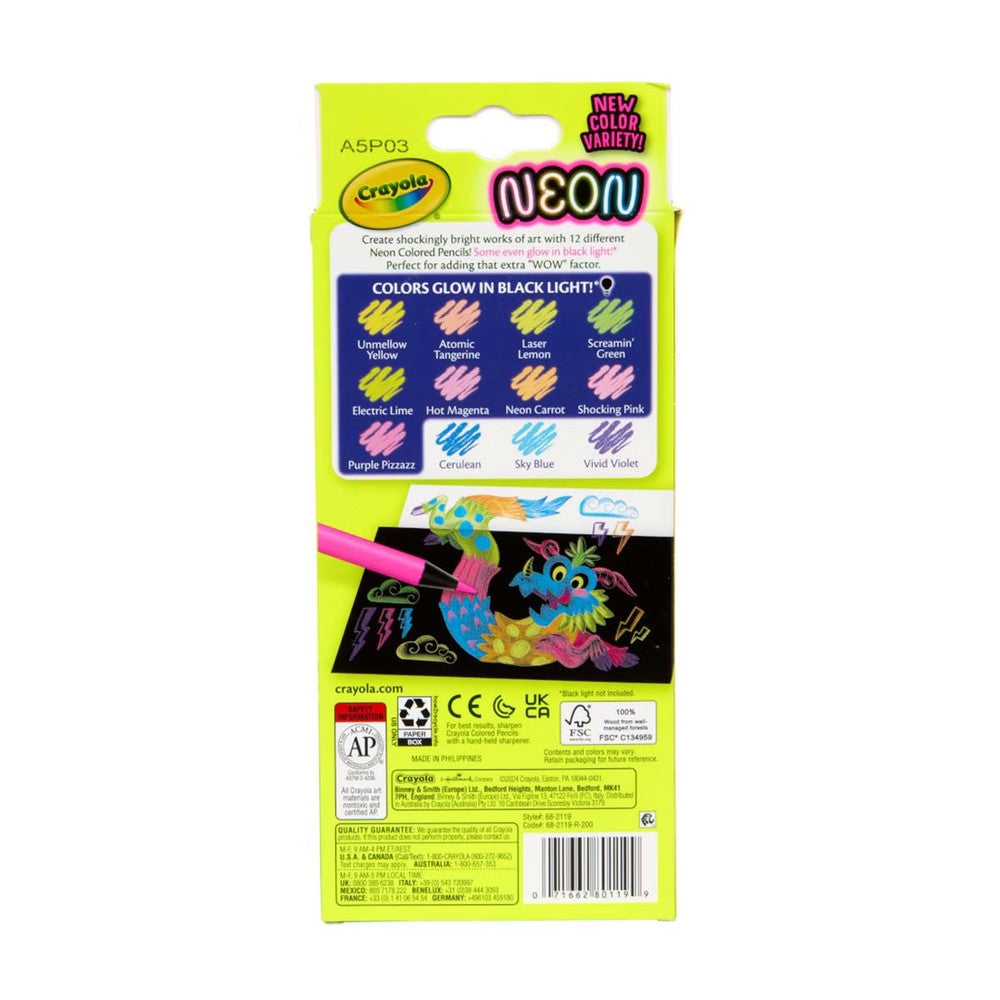 Neon Colored Pencils (12)
