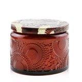 Voluspa Petite Jar Candle in Forbidden Fig, 90g; features luxurious coconut wax, natural wick, and elegant glass design for lasting fragrance.