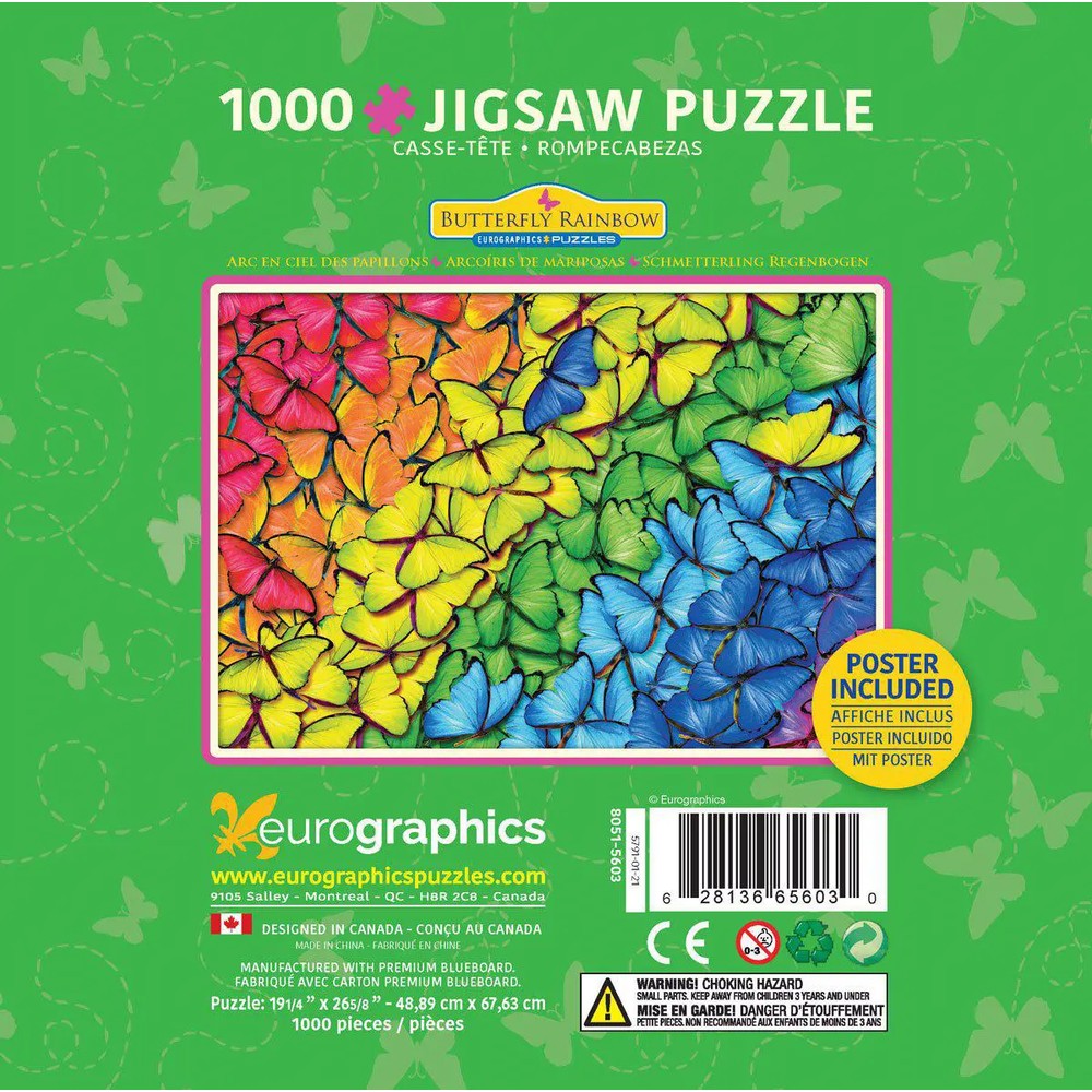 Puzzle - Eurographics - Butterfly Rainbow 1000pc *Tin*