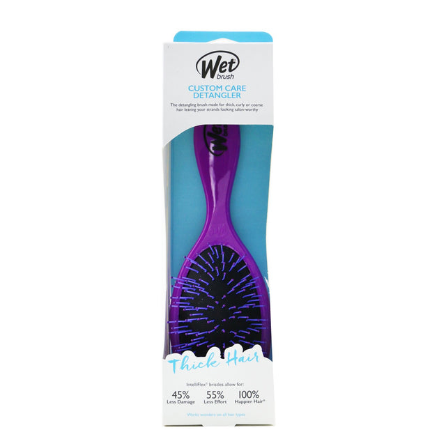 Vibrant purple Wet Brush Custom Care Detangler with ultra-soft bristles for easy detangling of thick, curly, or coarse hair.