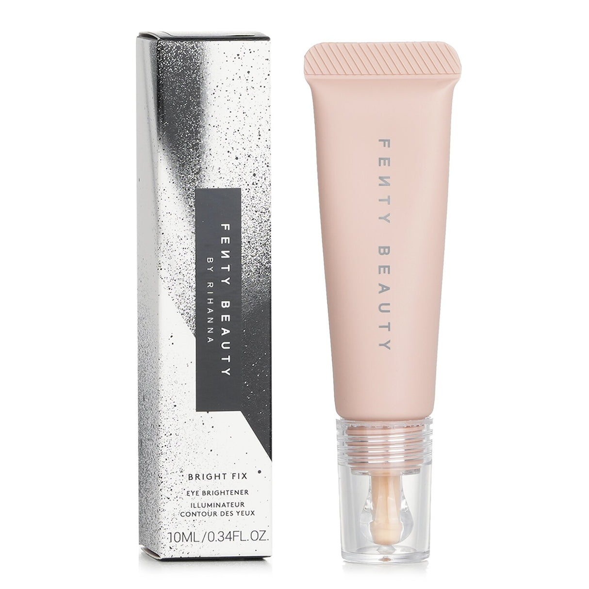 Fenty Beauty Bright Fix Eye Brightener in #10 Honey, a lightweight, hydrating formula for brightening and concealing under-eyes.