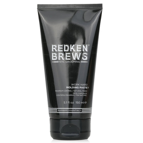 Redken Brews Molding Paste in a 150ml tub, offering firm hold and flexible styling for effortless men's hairstyles.