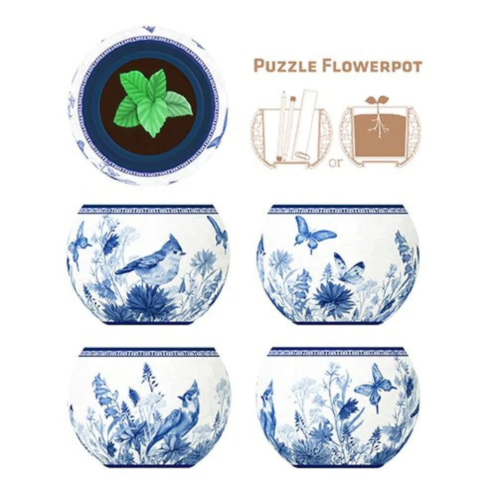 Puzzle - 3D - Flowerpot - Oriental Birds