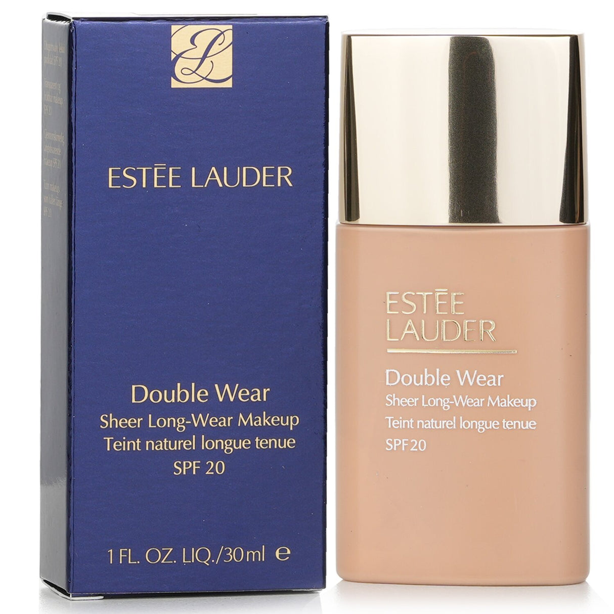 Estee Lauder Double Wear Sheer Long Wear Makeup SPF 20 in #3N1 Ivory Beige, offering light, long-lasting coverage for a flawless complexion.