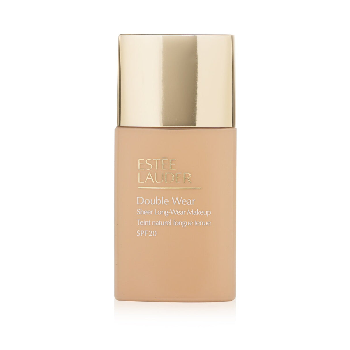 Estee Lauder Double Wear Sheer Foundation in #2N1 Desert Beige, offering lightweight coverage, SPF 20, and anti-pollution protection.