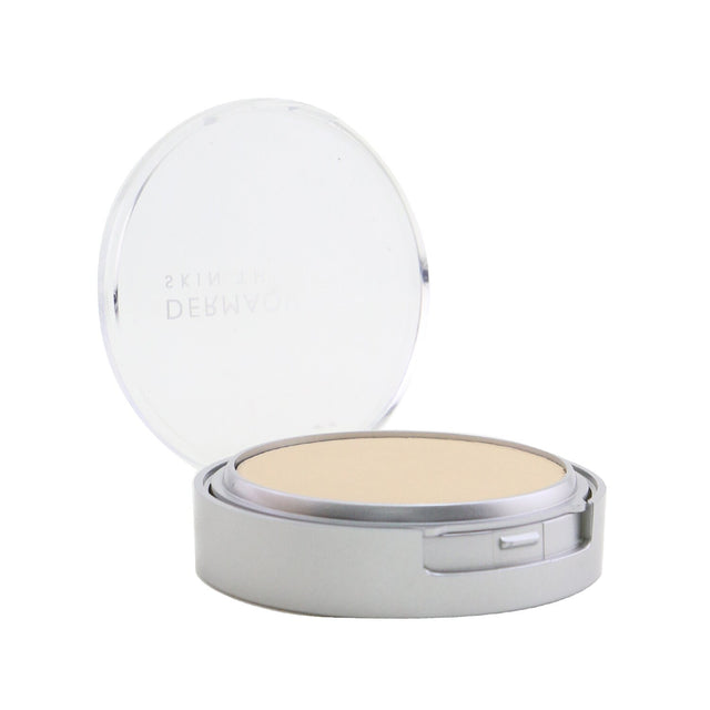 DermaQuest DermaMinerals Pressed Mineral Powder SPF 15 in a sleek compact, offering buildable coverage and skin protection.