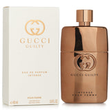 Gucci - Guilty Pour Femme 90ml perfume in a bronze metallized bottle, exuding floral woody notes for the enchanting woman.