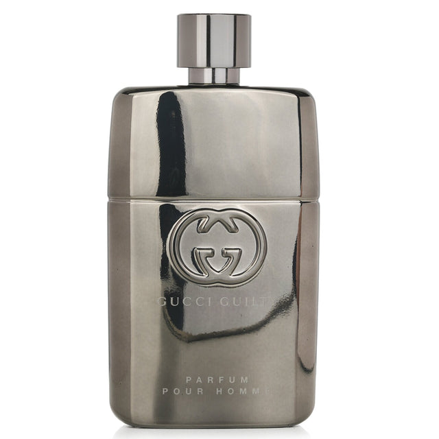 Luxury Gucci Guilty Pour Homme Parfum Spray in 90ml, featuring amber woody notes for a captivating men's fragrance.