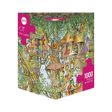 Puzzle - Heye - Triangular Box - Korky Paul; Tree Lodges 1000Pc
