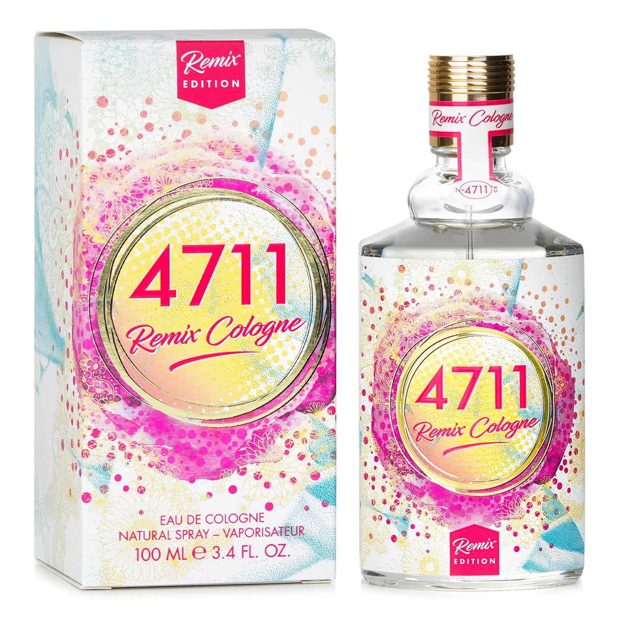 4711 Remix Cologne Orange Blossom: 100ml spray with floral fruity notes, perfect for daytime wear, unisex fragrance.