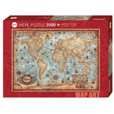 Puzzle - Heye - Map Art; The World 2000Pc