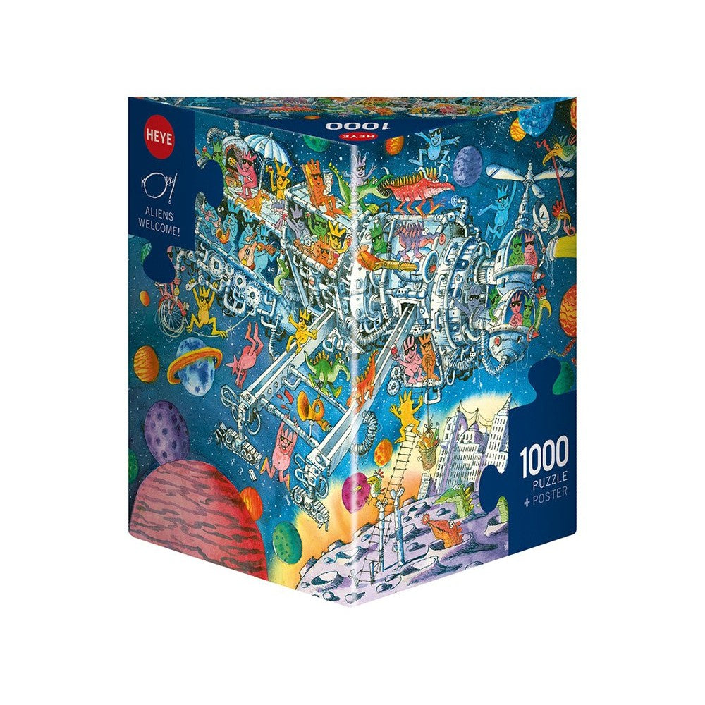 Puzzle - Heye - Triangular Box - Paul; Aliens Welcome 1000Pc