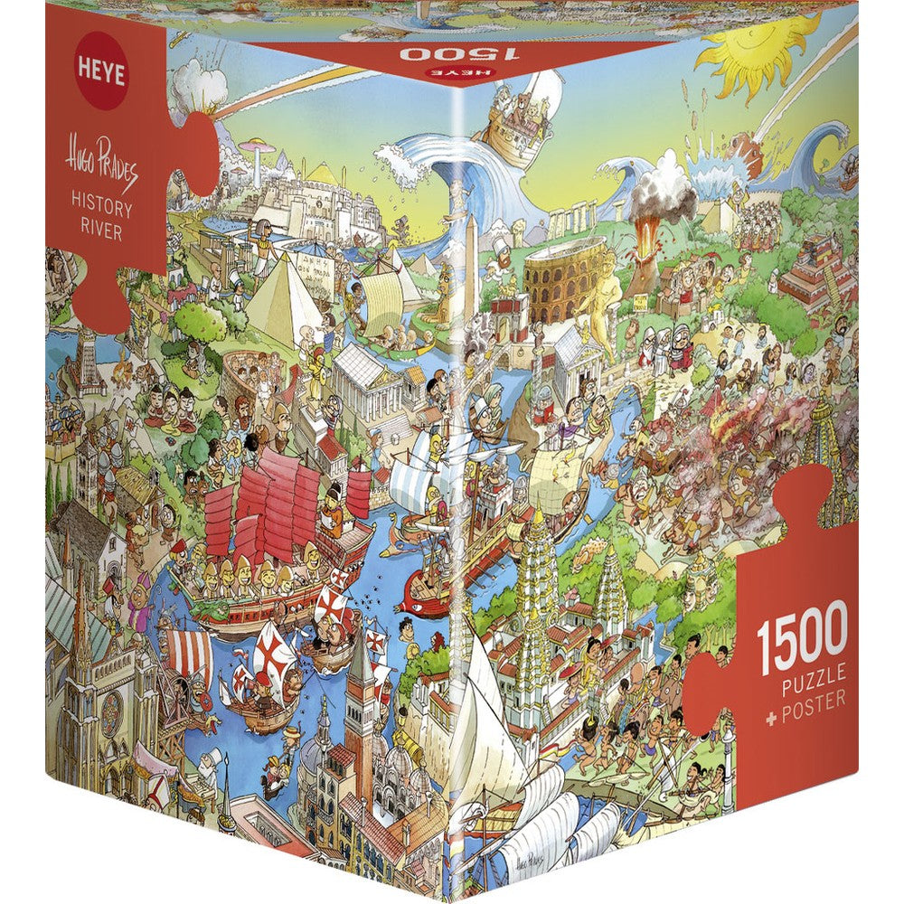 Puzzle - Heye - Triangular Box -  Prades; History River 1500Pc