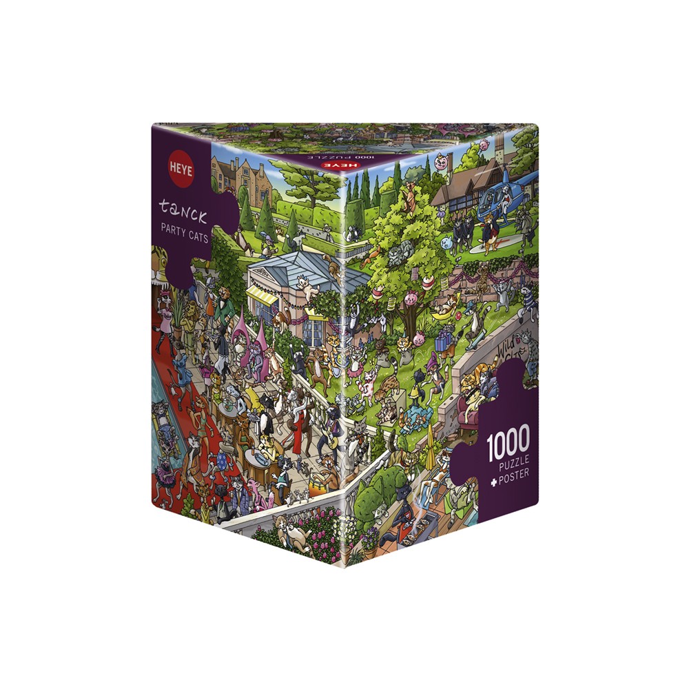 Heye - Triangular Box - Tanck Party Cats 1000 Piece - Jigsaw Puzzle