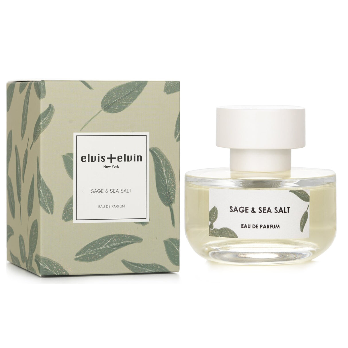 Elvis + Elvin Sage & Sea Salt Eau De Parfum, 48ml – Fresh, unisex fragrance with citrus and earthy notes for daytime wear.