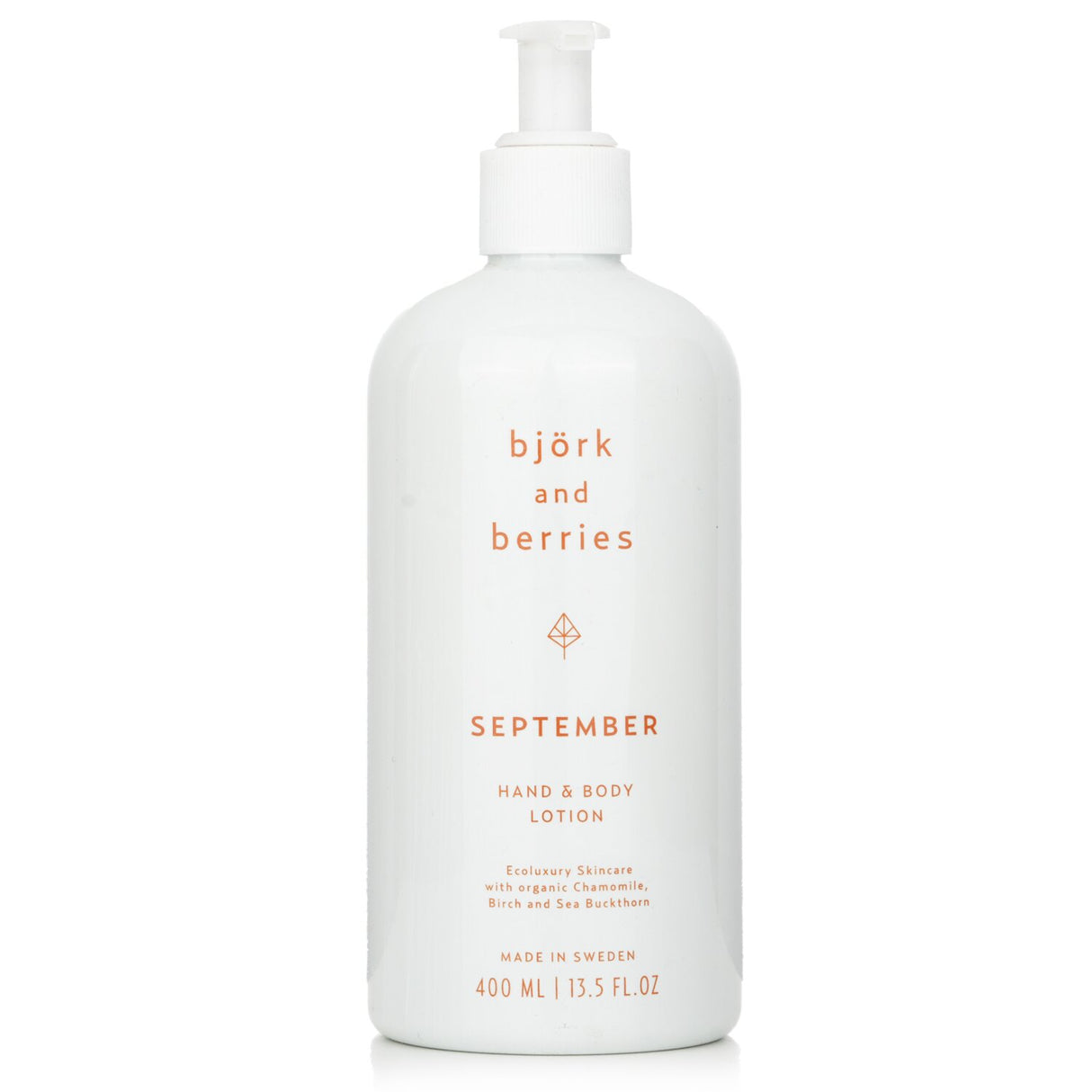 Luxurious Bjork & Berries September Hand & Body Lotion in a 400ml bottle, enriched with natural ingredients for soft, nourished skin.