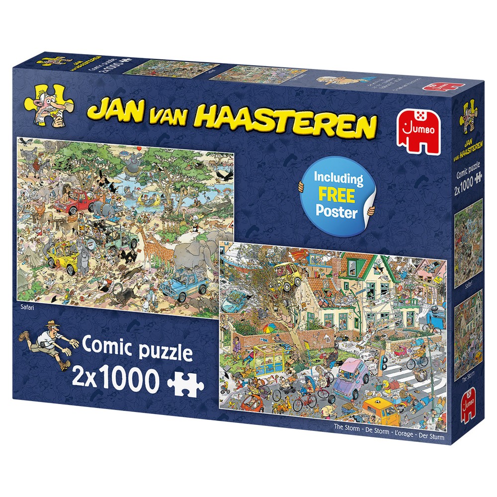 Jumbo Jan van Haasteren - Safari and Storm 2 X 1000 Piece - Jigsaw Puzzle