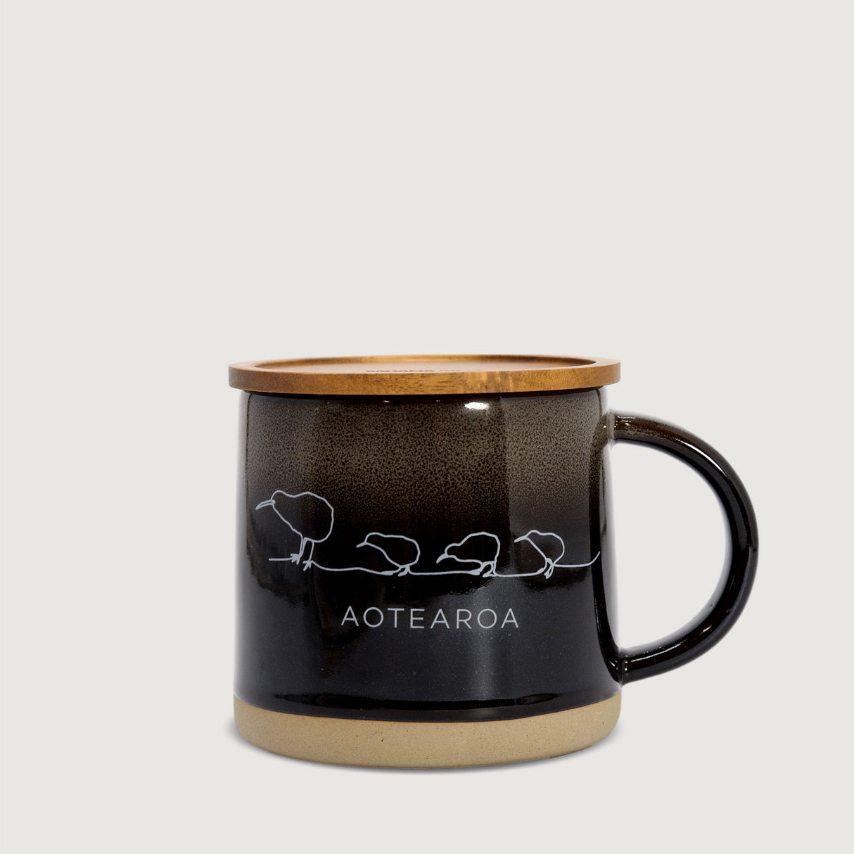 Moana Road - Kiwi Ceramic Mug - Black - 2 units