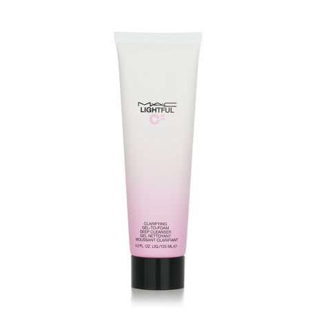 MAC Lightful C3 Clarifying Gel-To-Foam Deep Cleanser in 125ml, transforms from gel to foam, gently cleanses for radiant skin.