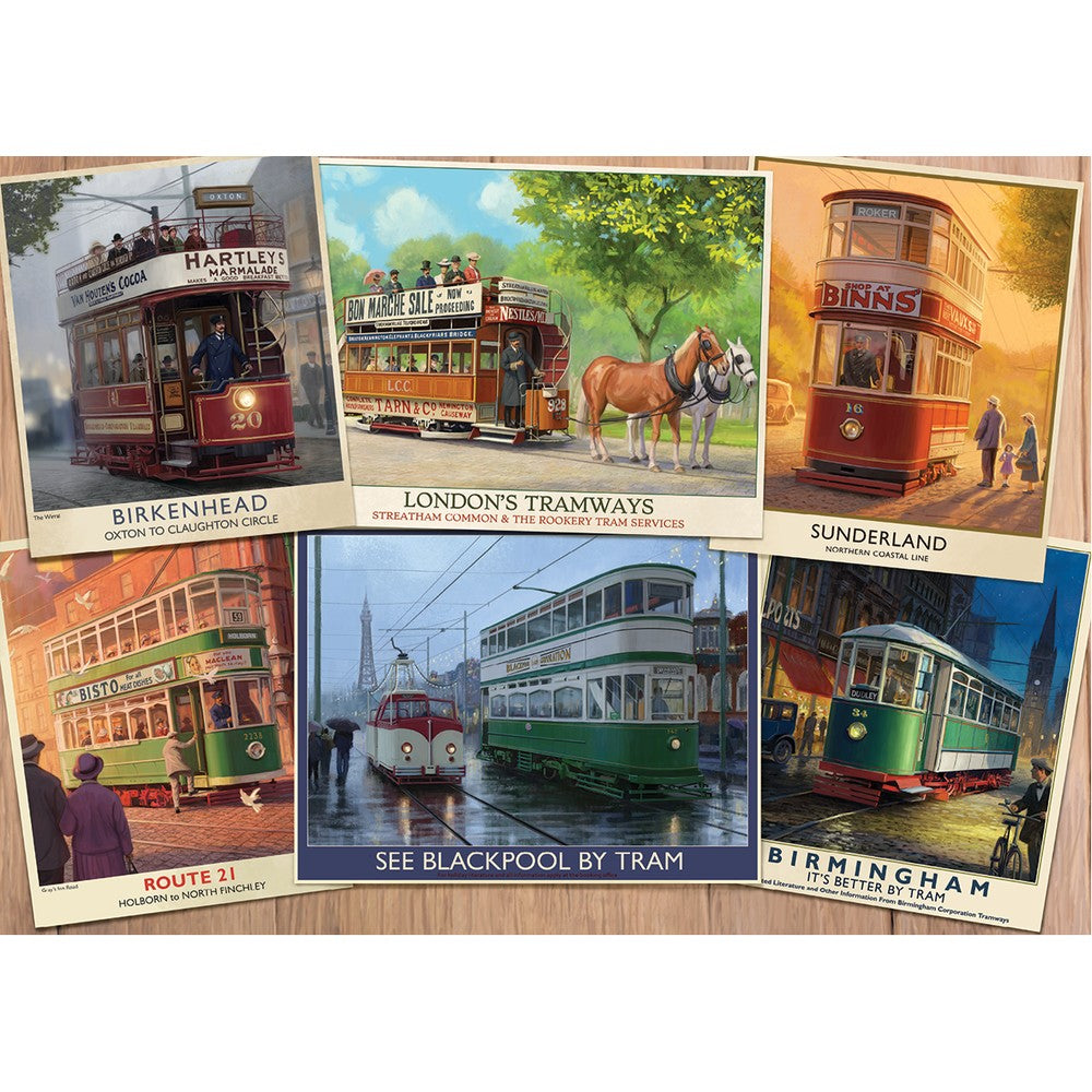 Puzzle - Jumbo - Vintage Trams 1000Pc